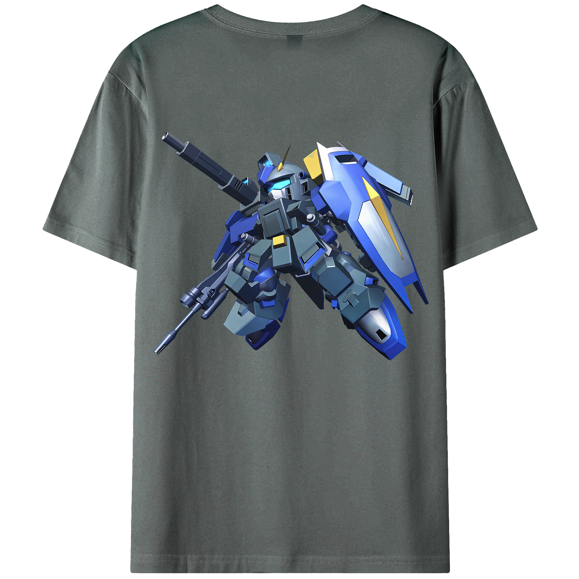 （画像用） 機動戦士ガンダム Mobile Suit Gundam 綿100％ メンズ半袖Tシャツ（バックプリント） 通気性